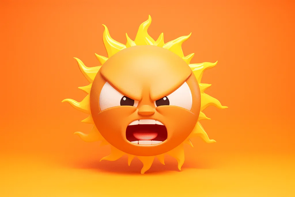 Illustrated warning signs of Heat Stroke Symptoms for Kids